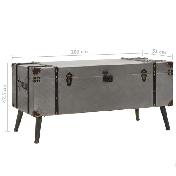 vidaXL Τραπεζάκι Σαλονιού 102 x 51 x 47,5 εκ. από MDF και Αλουμίνιο
