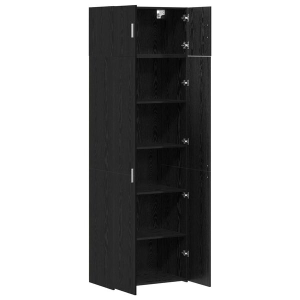 Ντουλάπι Αποθήκευσης vidaXL Μαύρος Δρύς 70x42.5x225 εκ. Επεξεργασμένο Ξύλο