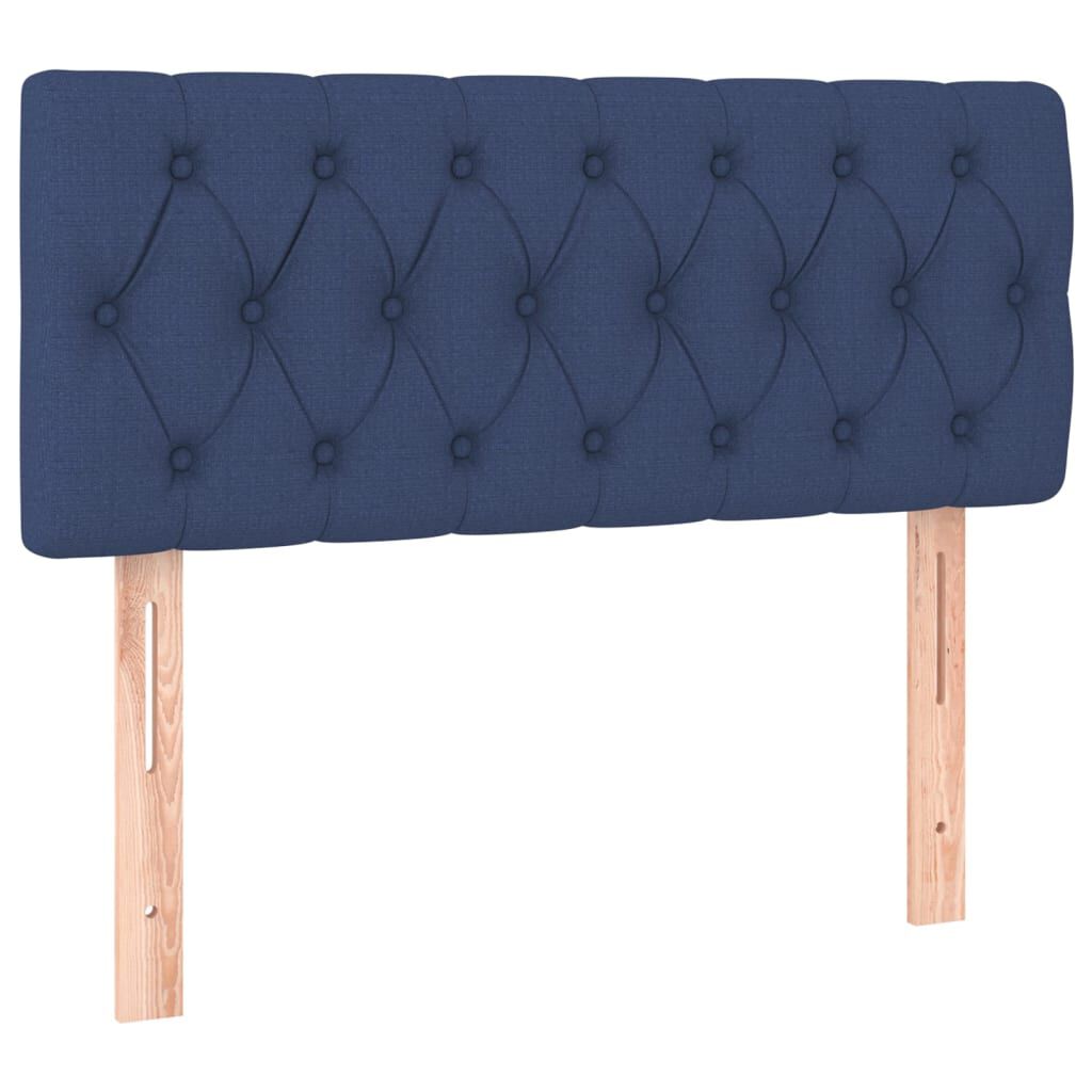 vidaXL Κρεβάτι Boxspring με Στρώμα & LED Μπλε 90x190 εκ. Υφασμάτινο