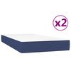 vidaXL Κρεβάτι Boxspring με Στρώμα Μπλε 200x200 εκ. Υφασμάτινο