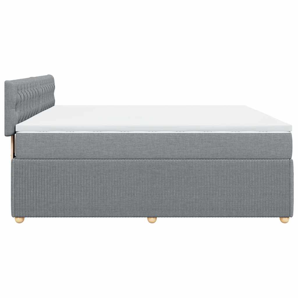 vidaXL Κρεβάτι Boxspring με Στρώμα Ανοιχτό Γκρι 180x200 εκ. Υφασμάτινο