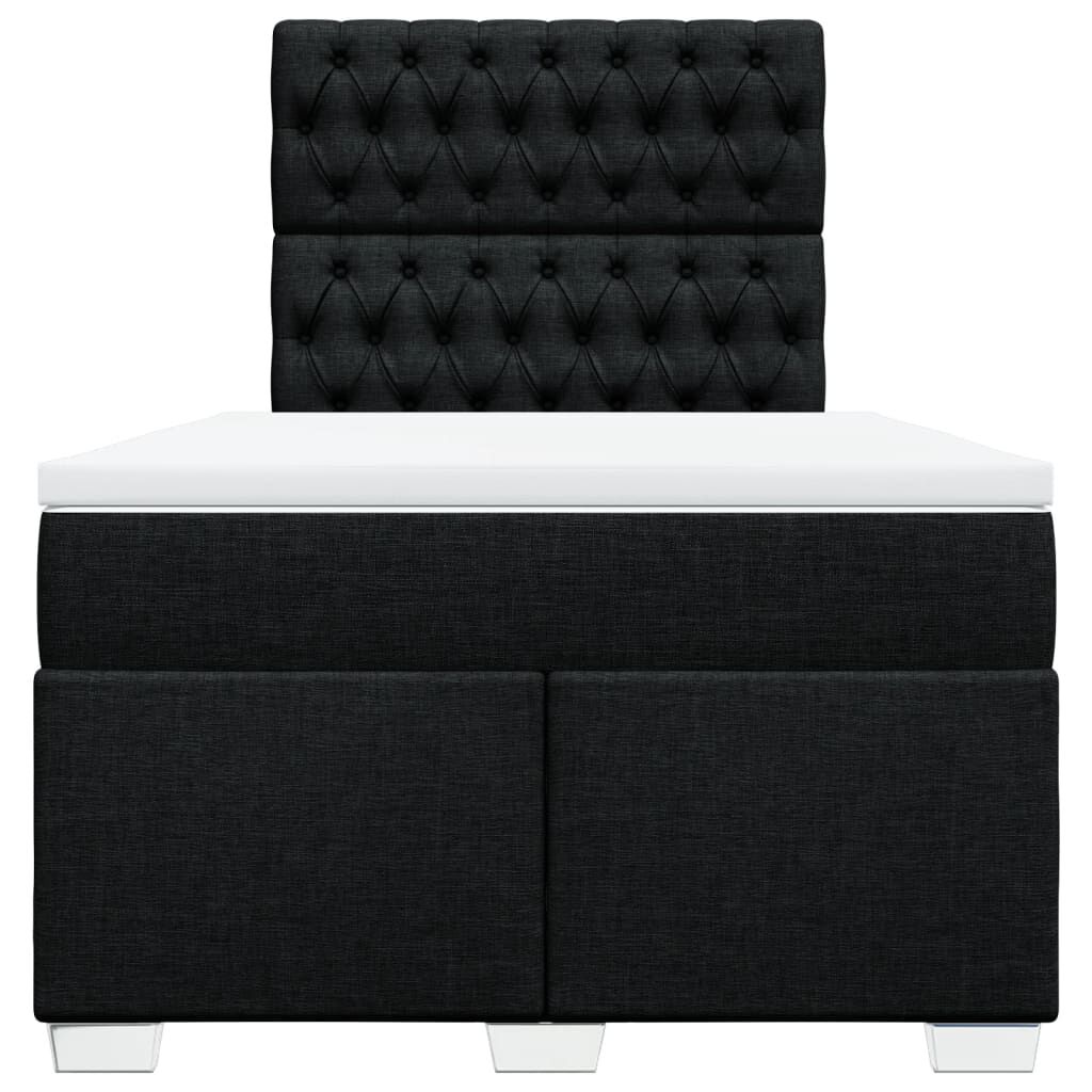 vidaXL Κρεβάτι Boxspring με Στρώμα Μαύρο 120x190 εκ. Υφασμάτινο