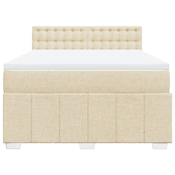 vidaXL &Kappa;&rho;&epsilon;&beta;ά&tau;&iota; Boxspring &mu;&epsilon; &Sigma;&tau;&rho;ώ&mu;&alpha; &Kappa;&rho;&epsilon;&mu; 140x200 &epsilon;&kappa;. &Upsilon;&phi;&alpha;&sigma;&mu;ά&tau;&iota;&nu;&omicron;