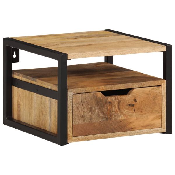vidaXL Κομοδίνο Επιτοίχιο με Αποθ. Χώρο 35x35x25εκ. Μασίφ Ξύλο Ακακίας
