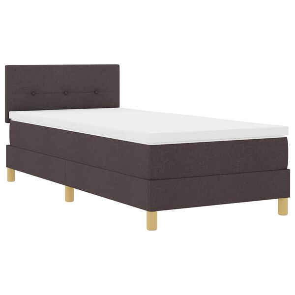 vidaXL Κρεβάτι box spring με στρώμα με στρώμα Σκούρο καφέ Σκούρο καφέ