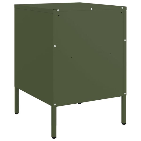 vidaXL Κομοδίνα 2 τεμ. Πράσινο Λαδί 36x39x50,5 εκ. από Χάλυβα