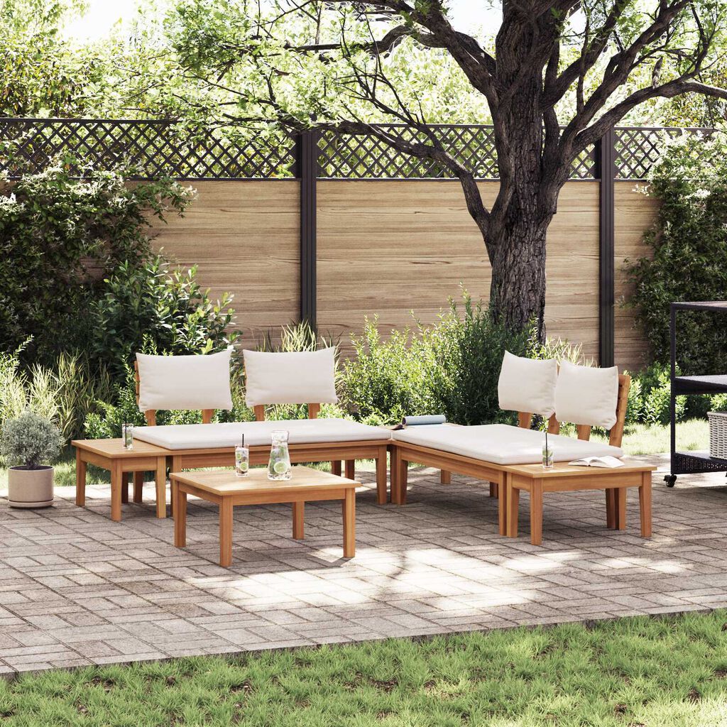 vidaXL Σετ Παγκάκι Κήπου 3 pcs Καφέ και Κρέμα 2 θέσεων Small