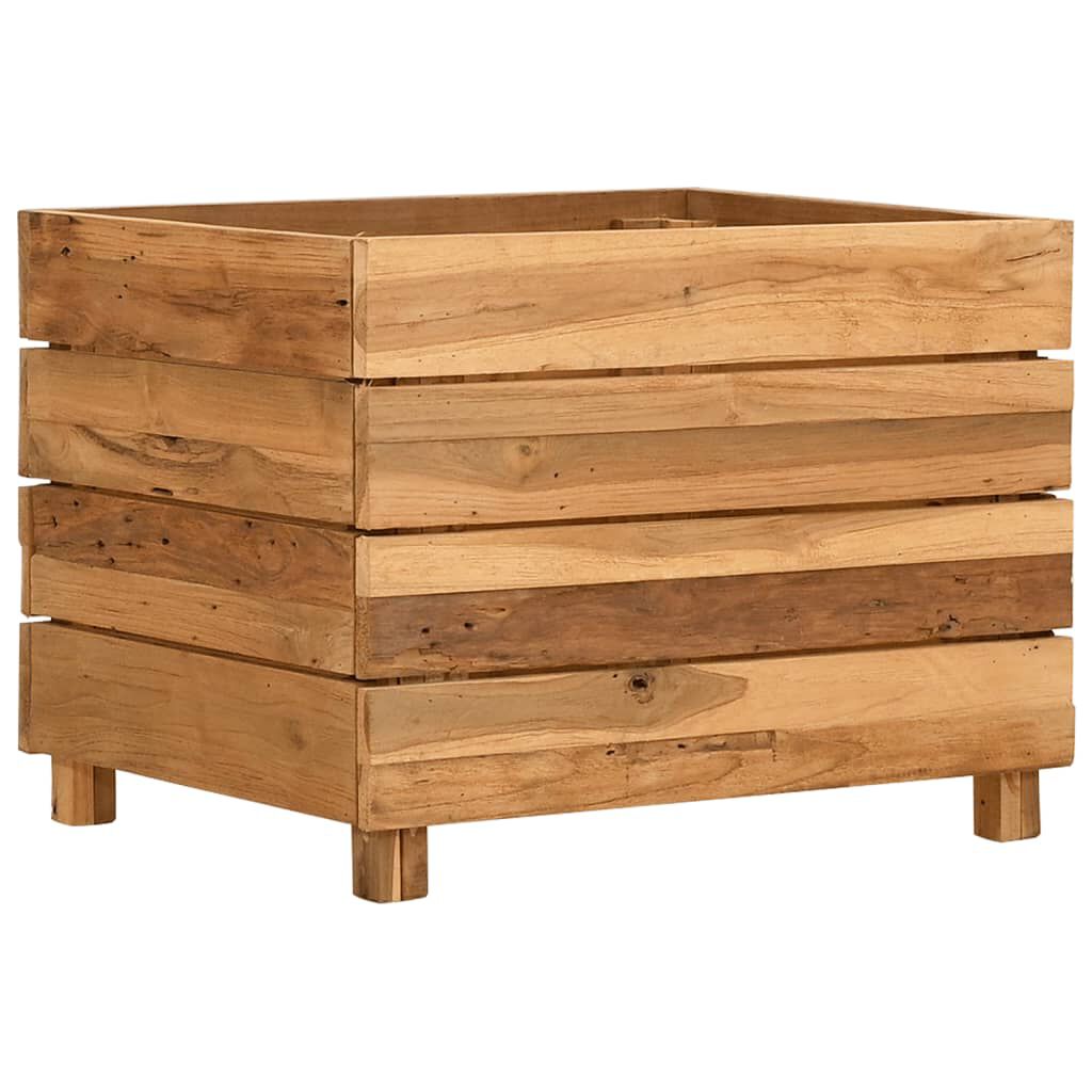vidaXL Ζαρντινιέρα Υπερυψωμένη 50x40x38 εκ. Ανακυκλ. Ξύλο Teak/Ατσάλι