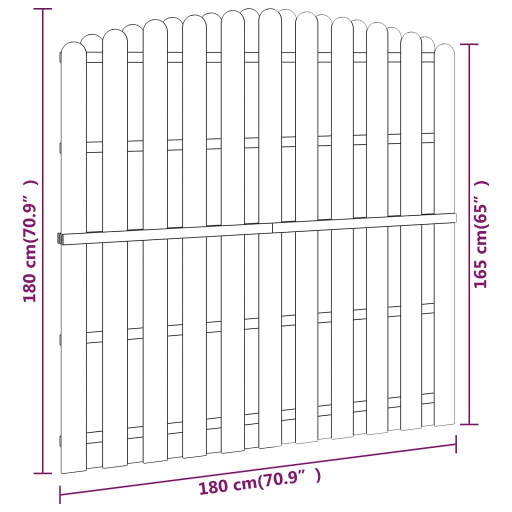 vidaXL Πάνελ Περίφραξης 180 x (165-180) εκ. Εμποτισμένο Ξύλο Πεύκου