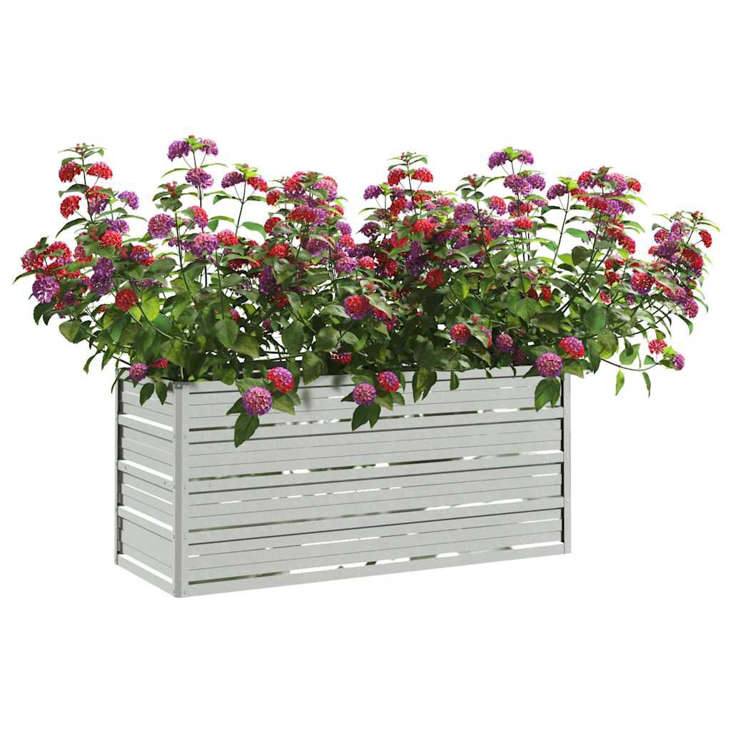 vidaXL Ζαρντινιέρα Υπερυψωμένη Ασημί 100x40x45 εκ. Γαλβανισμ. Χάλυβας