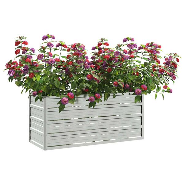 vidaXL Ζαρντινιέρα Υπερυψωμένη Ασημί 100x40x45 εκ. Γαλβανισμ. Χάλυβας
