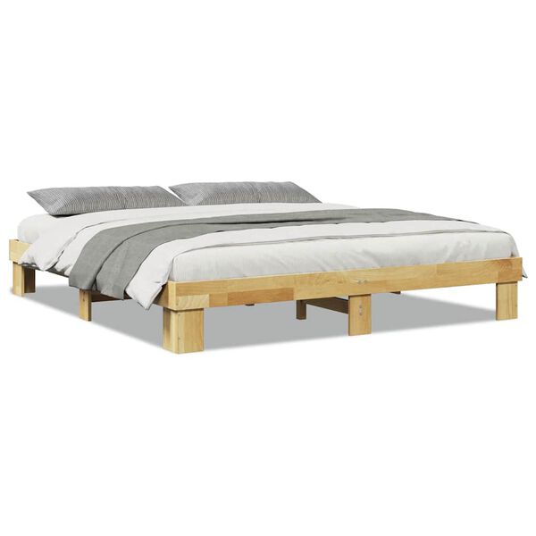 vidaXL Πλαίσιο κρεβατιού χωρίς στρώμα 180x200 cm μασίφ ξύλο δρυς