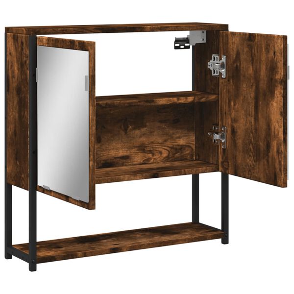vidaXL Ντουλάπι Μπάνιου Καπνιστή Δρυς 60x16x60 εκ. Επεξεργασμένο Ξύλο