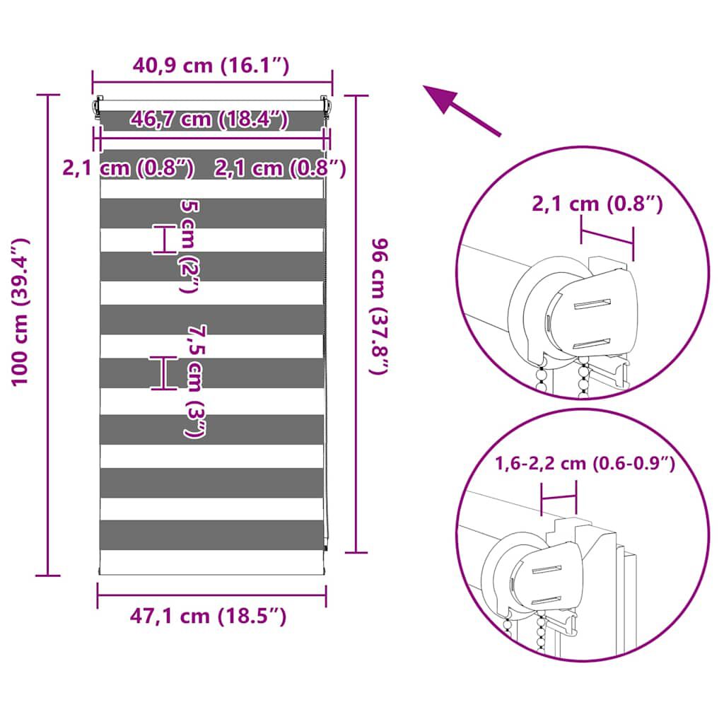 Σύστημα Σκίασης Ρόλερ Zebra Μαύρο 40 x 100 εκ.