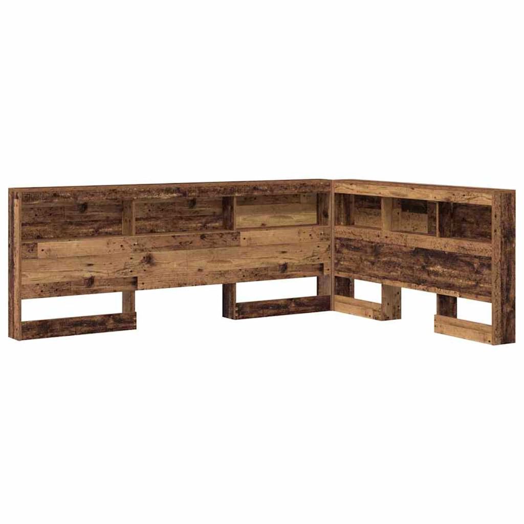 vidaXL Κεφαλάρι Αποθήκης με ράφι Παλαιό ξύλο 135 cm Επεξεργασμένο ξύλο