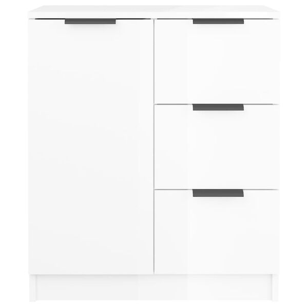 vidaXL Συρταριέρα Γυαλιστερό Λευκό 60 x 30 x70 εκ. Επεξεργασμένο Ξύλο