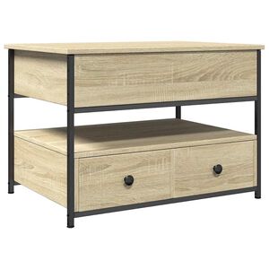 vidaXL Τραπεζάκι Σαλονιού Sonoma Δρυς 70x50x50 εκ. Επ. Ξύλο & Μέταλλο