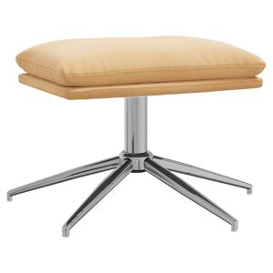 vidaXL Υποπόδιο Κρεμ 60x60x35 εκ. από Ύφασμα Μικροϊνών