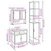 vidaXL Σετ Επίπλων Μπάνιου με ράφι 3 pcs Μαύρη δρυς 33 x 33 x 185.5 εκ