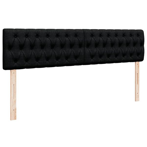 vidaXL Οθωμανικό κρεβάτι με στρώματα & LEDs Μαύρο 200x200cm ύφασμα