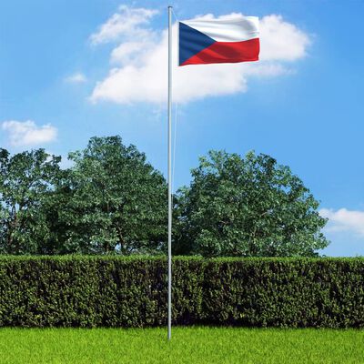 vidaXL Σημαία Τσεχίας 6,2 μ. με Ιστό Αλουμινίου