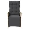 vidaXL Καρέκλες Κήπου Ανακλιν. 2 τεμ. Αν. Γκρι Συνθ. Ρατάν & Υποπόδιο