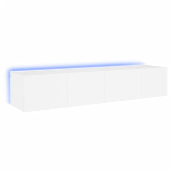 vidaXL Έπιπλα Τοίχου Τηλεόρασης με LED 2 Τεμ. Λευκά 80x35x31 εκ.