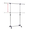 vidaXL Κρεμάστρα Δαπέδου Ρυθμιζόμενη Ασημί 165x44x150 εκ. Ανοξ. Ατσάλι