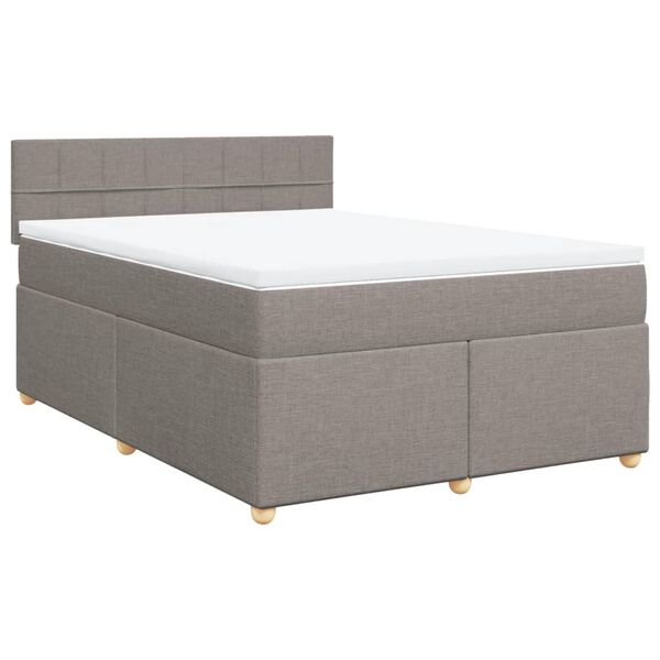 vidaXL &Kappa;&rho;&epsilon;&beta;ά&tau;&iota; Boxspring &mu;&epsilon; &Sigma;&tau;&rho;ώ&mu;&alpha; Taupe 160x200 &epsilon;&kappa;. &Upsilon;&phi;&alpha;&sigma;&mu;ά&tau;&iota;&nu;&omicron;