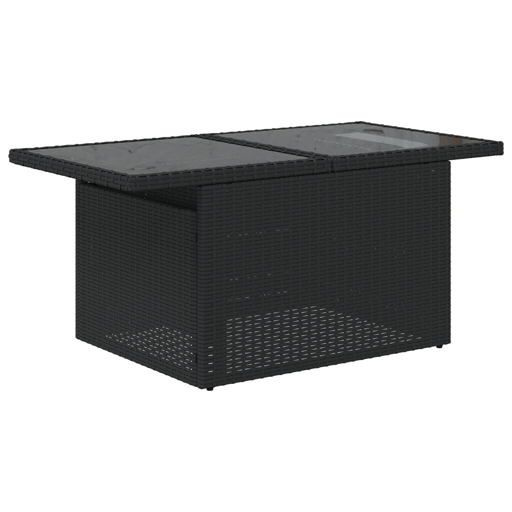 vidaXL Σετ Garden Sofa 9 Τεμαχίων με Μαξιλάρια Μαύρο Πολυ Ρατάν