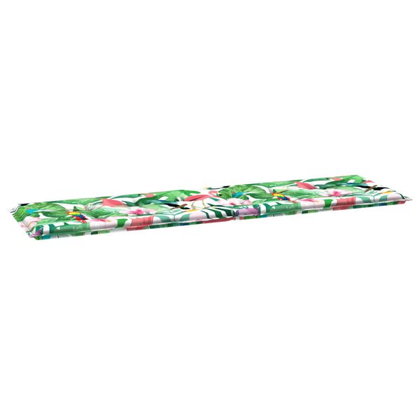 vidaXL Μαξιλάρι Παγκάκι Κήπου Floral Πράσινο και ροζ 180 x 50 x 4 cm