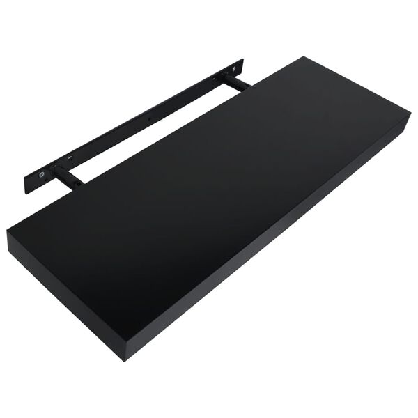 vidaXL Ράφια Τοίχου 2 τεμ. Μαύρα 60 x 20 x 3,8 εκ.