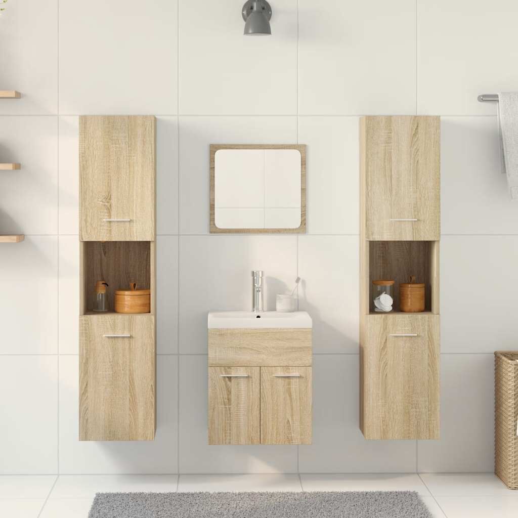 vidaXL Σετ Επίπλων Μπάνιου 5 Τεμαχίων Sonoma Δρυς Επεξεργασμένο Ξύλο