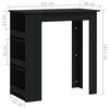 vidaXL Τραπέζι Μπαρ με Ράφια Μαύρο 102x50x103,5 εκ. Επεξ. Ξύλο