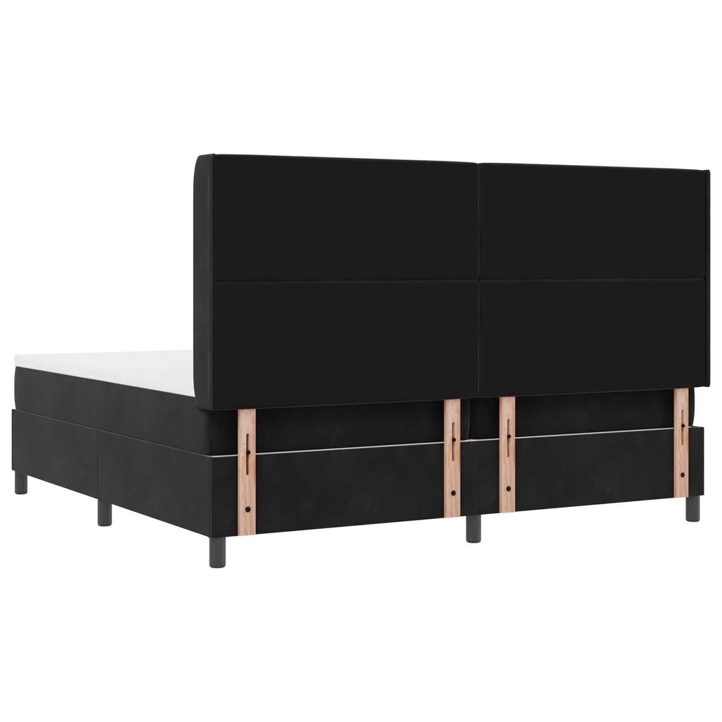 vidaXL Κρεβάτι με ελατήρια με κεφαλάρι Μαύρο 200 x 200 cm Βελούδο