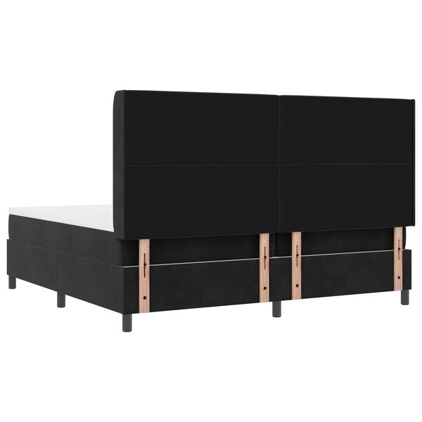 vidaXL Κρεβάτι με ελατήρια με κεφαλάρι Μαύρο 200 x 200 cm Βελούδο