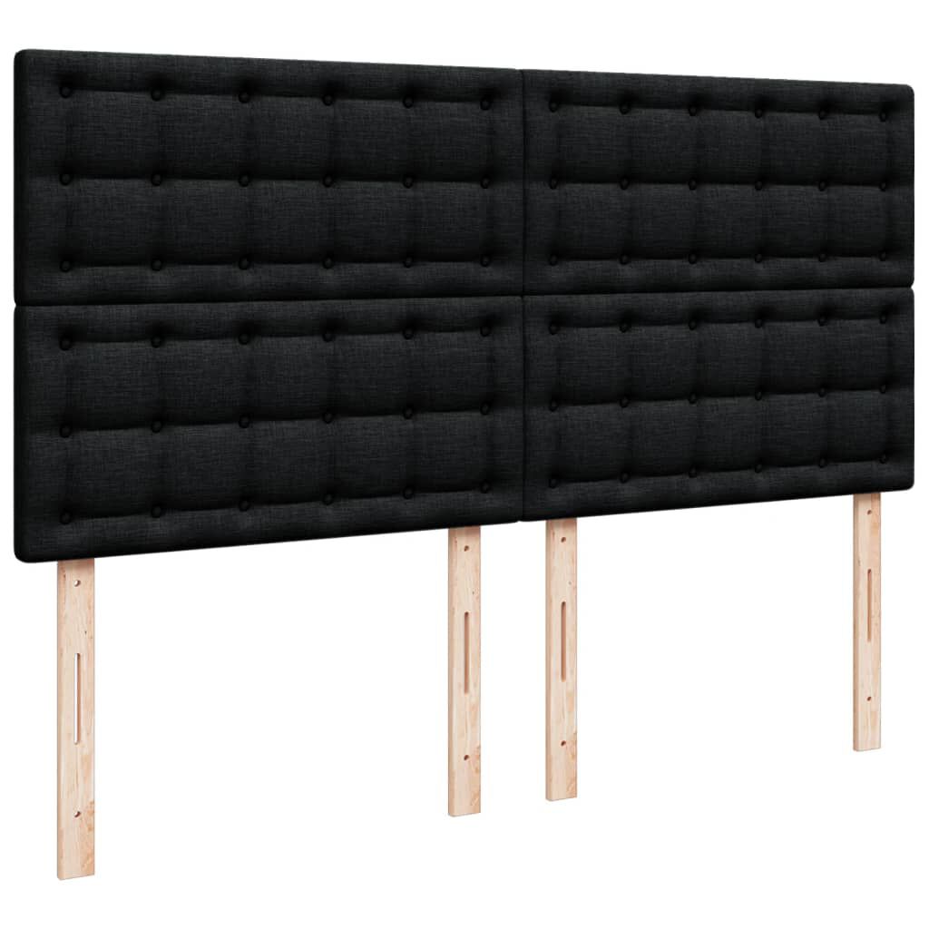 vidaXL Κρεβάτι Boxspring με Στρώμα Μαύρο 180x200 εκ. Υφασμάτινο