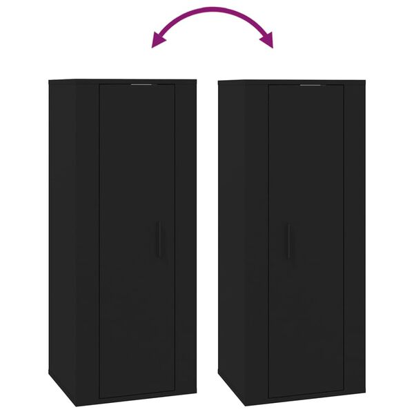 vidaXL Έπιπλο Τηλεόρασης Επιτοίχιο Μαύρο 40x34,5x100 εκ.