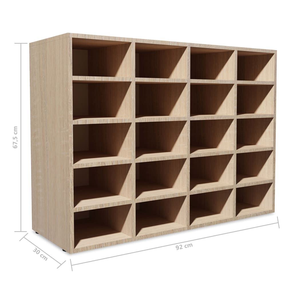 vidaXL Ραφιέρα Παπουτσιών Χρώμα Δρυός 92x30x67,5 εκ. από Επεξ. Ξύλο