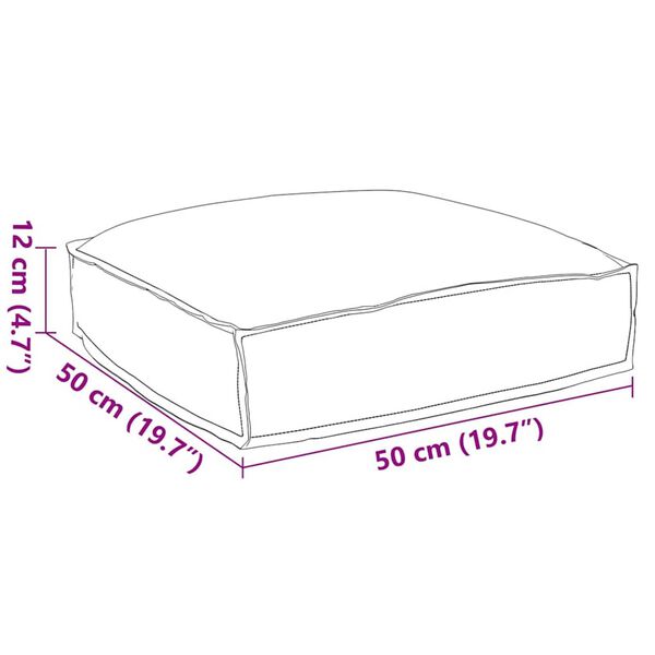 vidaXL Μαξιλάρι παλέτας για κάθισμα Μαύρο 50 x 50 x 12 cm