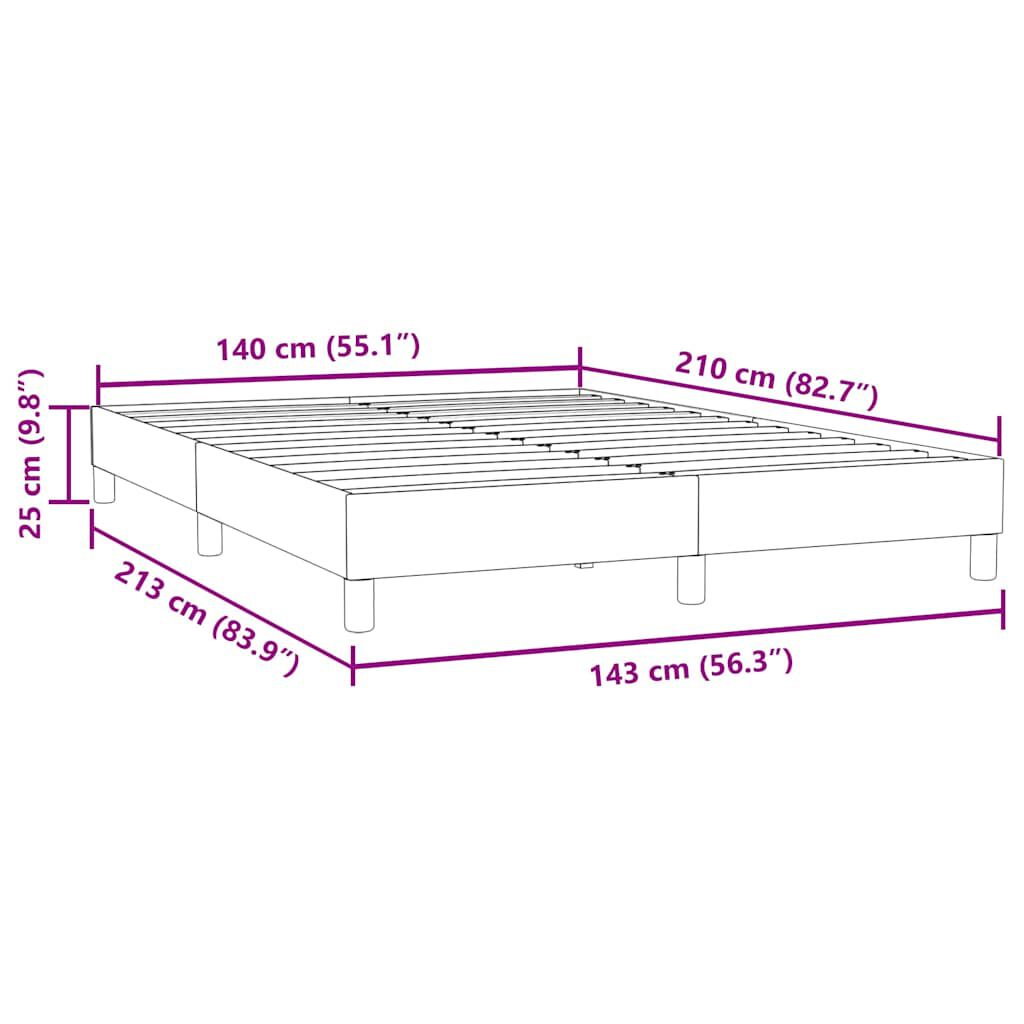 vidaXL Σκελετός Κρεβατιού Χωρίς Στρώμα Γκρι 140x210 εκ. Βελούδινο