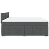 vidaXL Κρεβάτι Boxspring με Στρώμα Σκούρο Γκρι 200x200 εκ. Υφασμάτινο