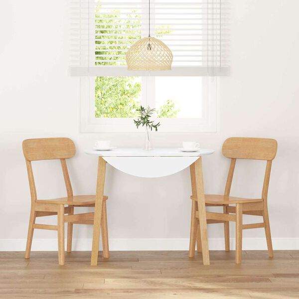 vidaXL Καρέκλες τραπεζαρίας 2 τεμάχια από μασίφ ξύλο καουτσούκ