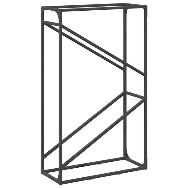vidaXL Ράφι για καυσόξυλα Μαύρο 60x25x100 εκ. Ατσάλι ψυχρής έλασης