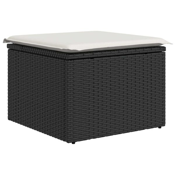 vidaXL 6 Τεμαχίων Σετ Καναπέ Κήπου με Μαξιλάρια Μαύρο Πολυ Ρατάν Ακακία