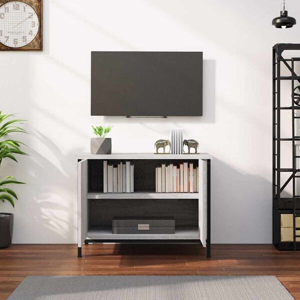 vidaXL Έπιπλο Τηλεόρασης με Πόρτες Γκρι Sonoma 60x35x45 εκ Επεξ. Ξύλο