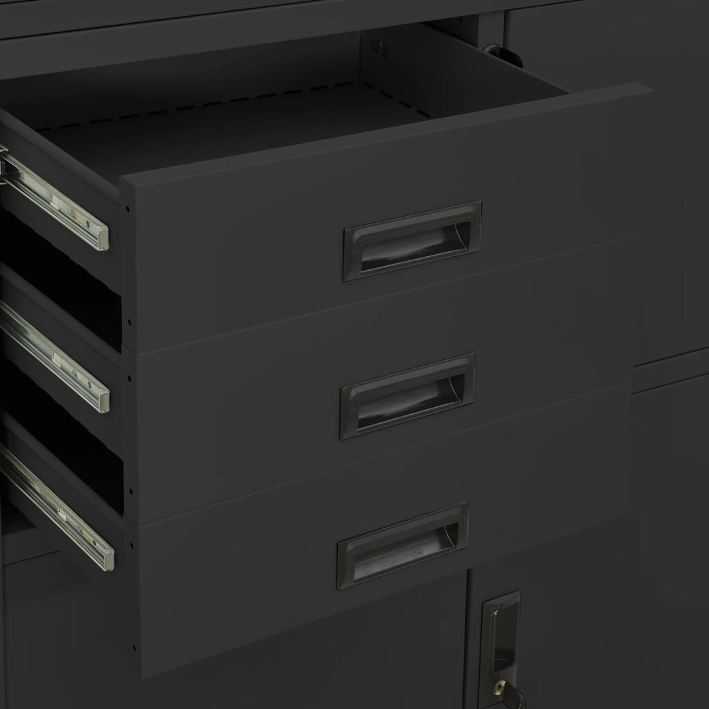 vidaXL Ντουλάπα Γραφείου Ανθρακί 90 x 40 x 180 εκ. Ατσάλινη