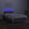 vidaXL &Kappa;&rho;&epsilon;&beta;ά&tau;&iota; Boxspring &mu;&epsilon; &Sigma;&tau;&rho;ώ&mu;&alpha; & LED Taupe 120x190 &epsilon;&kappa;. &Upsilon;&phi;&alpha;&sigma;&mu;ά&tau;&iota;&nu;&omicron;