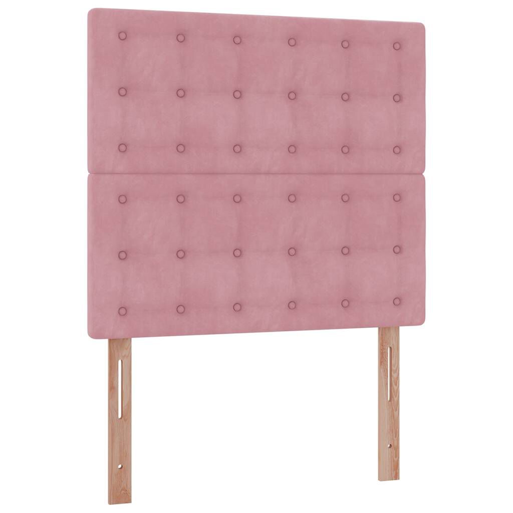 vidaXL Οθωμανικό κρεβάτι με στρώματα ροζ 90x200cm Velvet