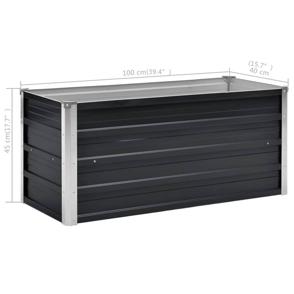 vidaXL Ζαρντινιέρα Υπερυψωμένη Ανθρακί 100x40x45 εκ. Γαλβαν. Χάλυβας